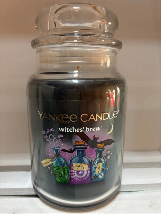 Yankee Candle Other - Yankee Candle Witches' Brew Jar — Black with Purple & Green Label